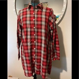 Cute plaid tunic button down shirt